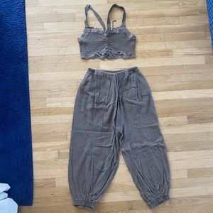 Free People Crop Top/Pant Set